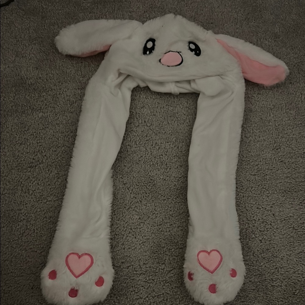 Cute Bunny Ear Hat with Scarf